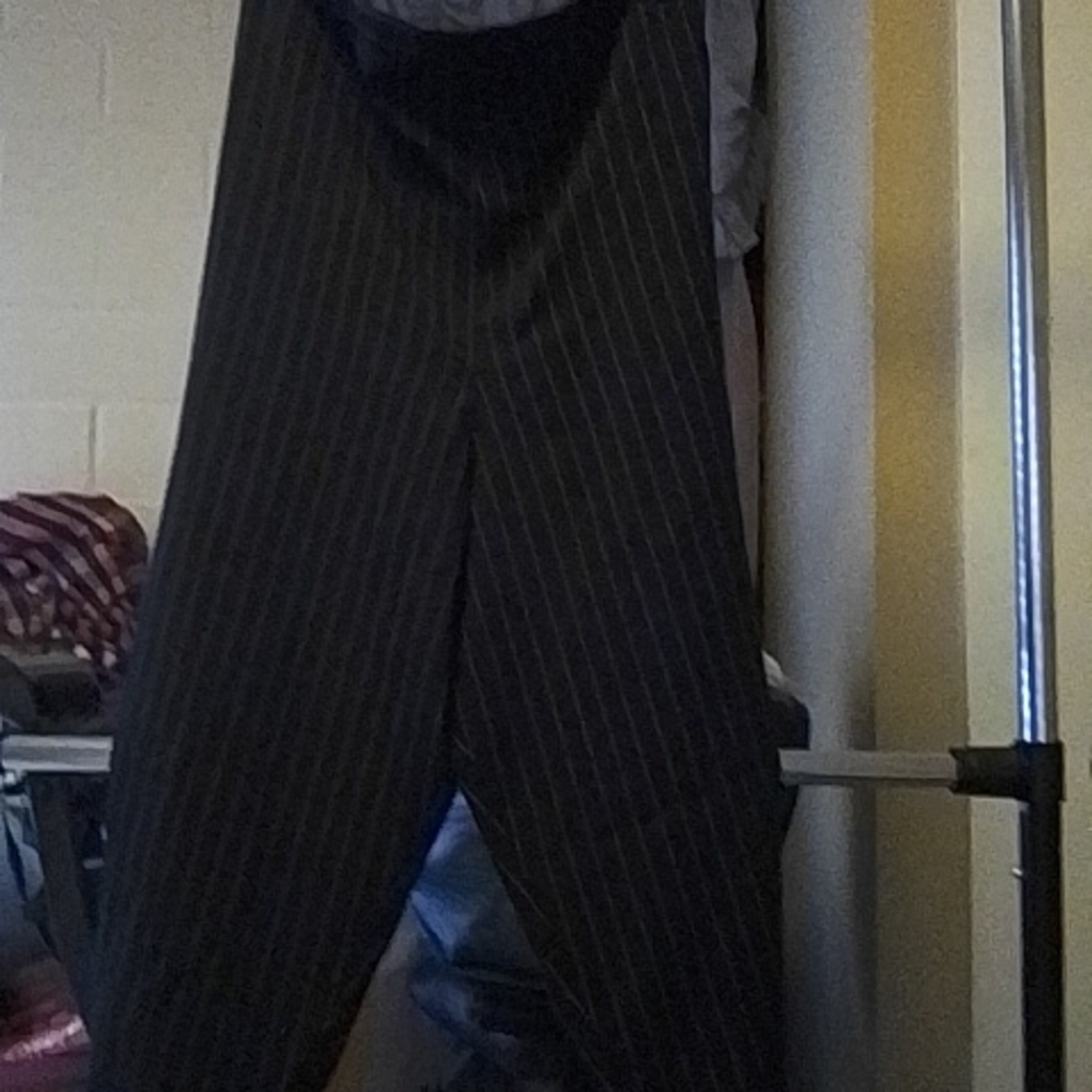 Andrian Karen black and white pin stripe trousers